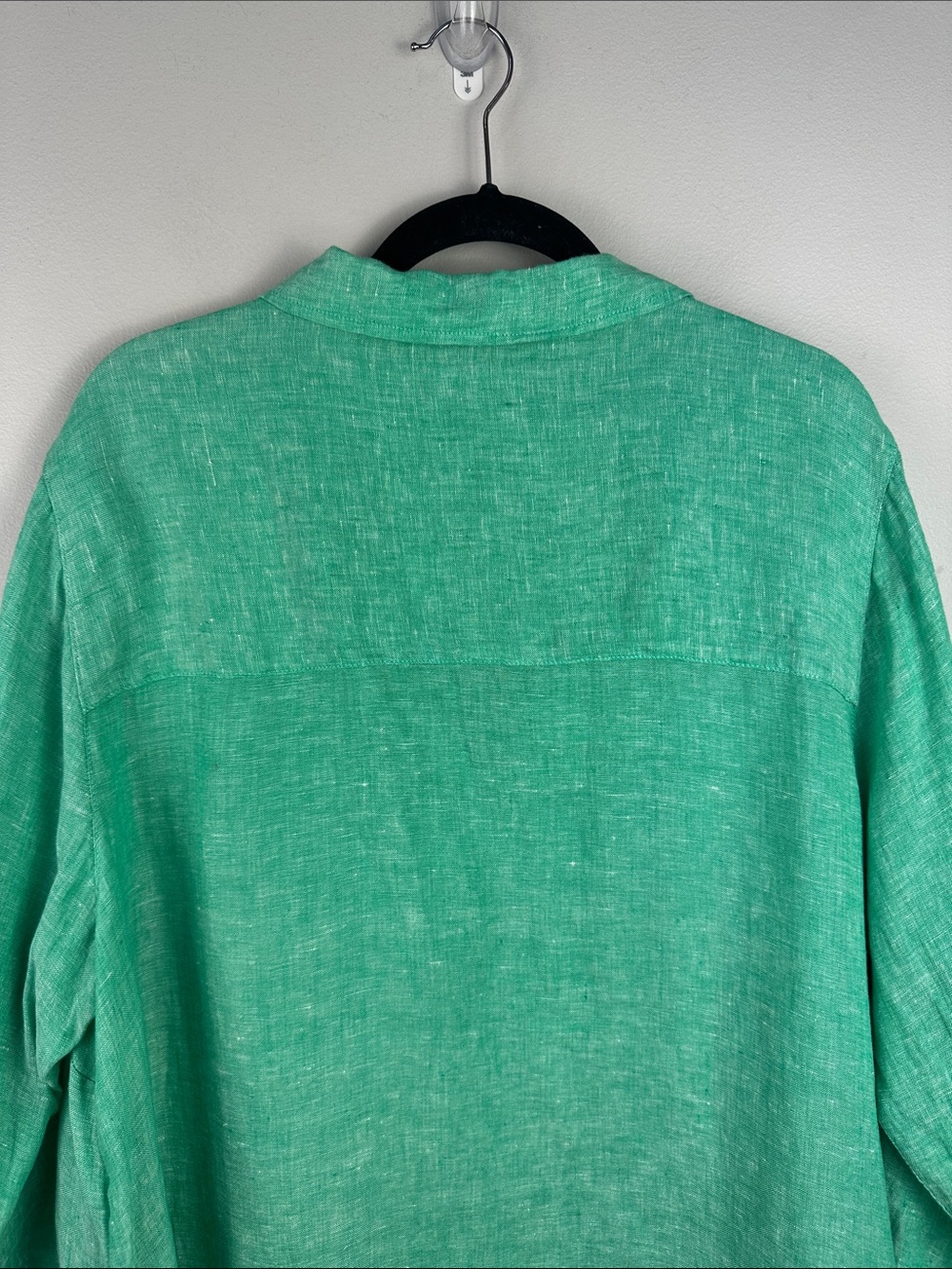 Tahari Seafoam Green Linen Split-Neck Relaxed Fit Tunic NEW! - Picture 5 of 8